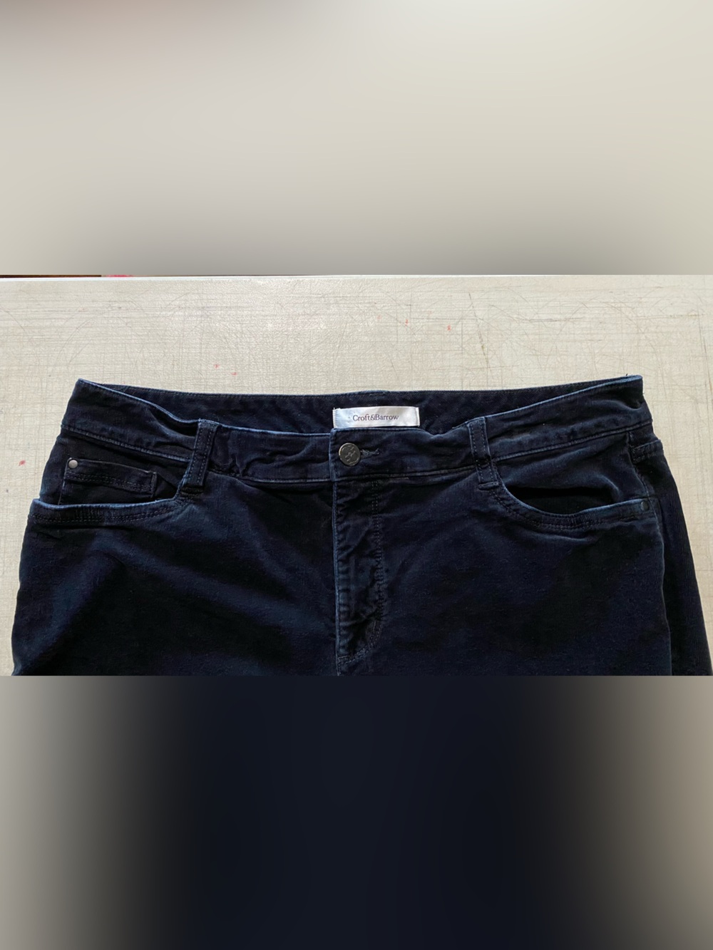 Croft & Barrow Navy Stretch Corduroy Pants - Picture 5 of 10